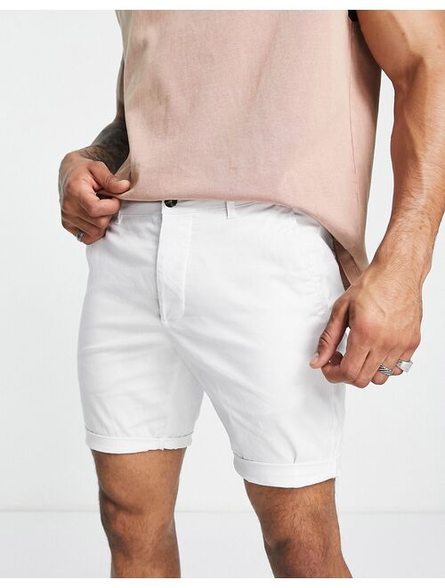 ASOS DESIGN skinny chino shorts in white