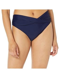 Women's Cheeky Swimsuit Twist Front Bikini Bottoms Ruched Swim Bottoms