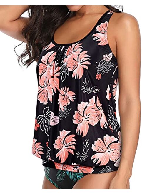 Buy Yonique Womens Blouson Tankini Top No Bottom Loose Fit Swim Top