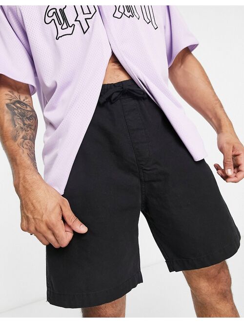 Bershka chino shorts in black