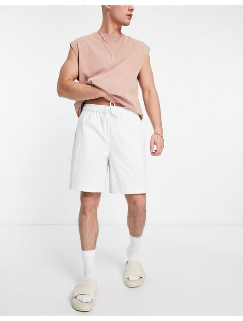 ASOS DESIGN boxy chino shorts in white