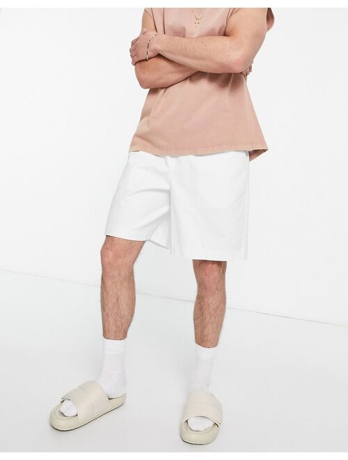 ASOS DESIGN boxy chino shorts in white