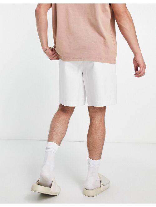 ASOS DESIGN boxy chino shorts in white