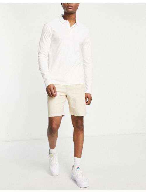 Selected Homme loose fit chino shorts in beige