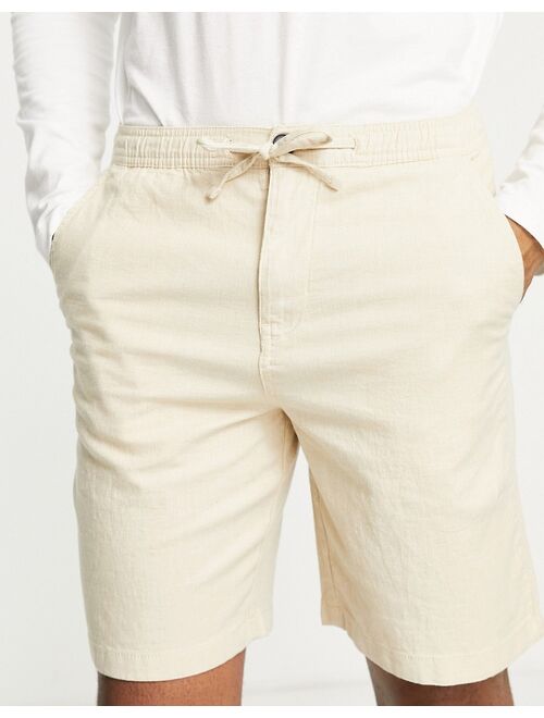 Selected Homme loose fit chino shorts in beige