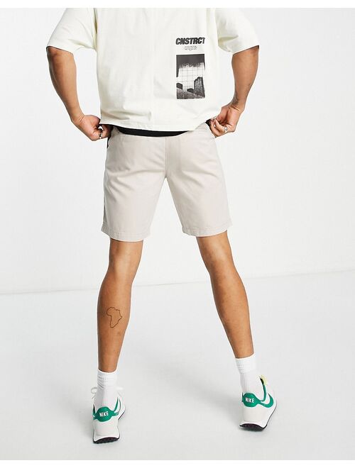 New Look straight fit chino shorts in stone