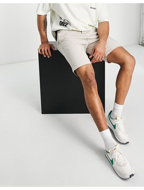 New Look straight fit chino shorts in stone