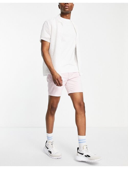 New Look Slim Fit Chino Shorts In Light Pink