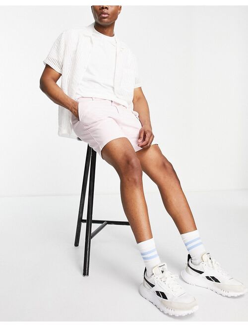 New Look Slim Fit Chino Shorts In Light Pink