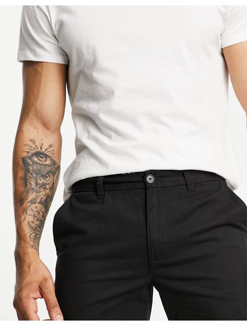 New Look slim fit chino shorts in black