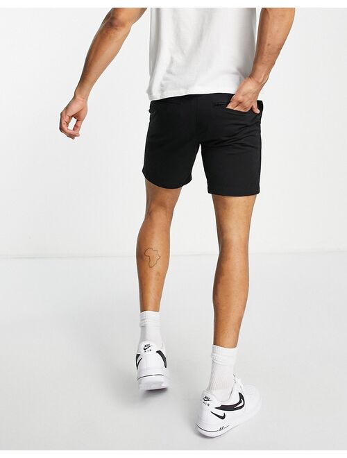 New Look slim fit chino shorts in black