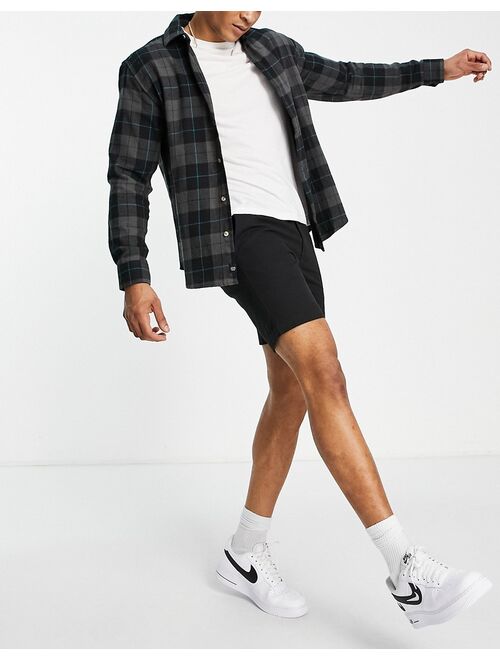 New Look slim fit chino shorts in black