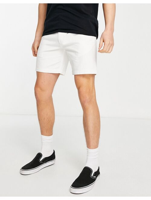 New Look Slim Fit Chino Shorts In White