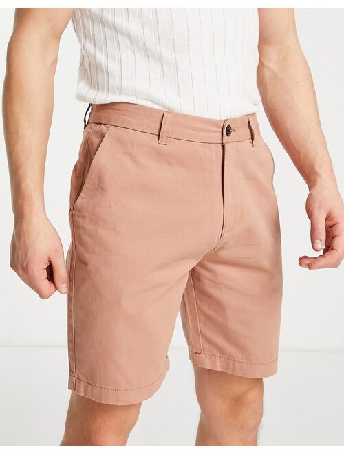 New Look straight fit chino shorts in light brown