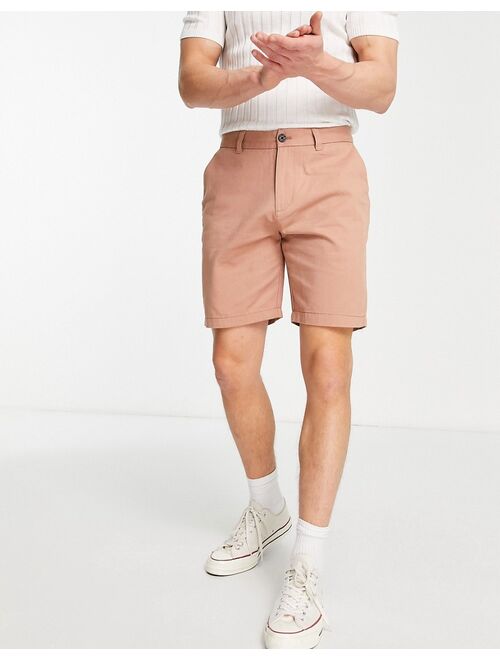 New Look straight fit chino shorts in light brown