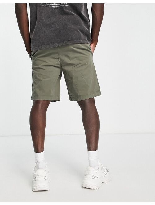 Pull&Bear relaxed elasticized chino shorts in light khaki