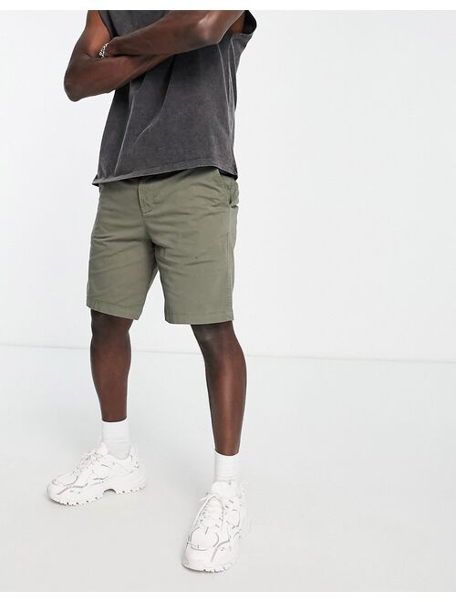 Pull&Bear relaxed elasticized chino shorts in light khaki