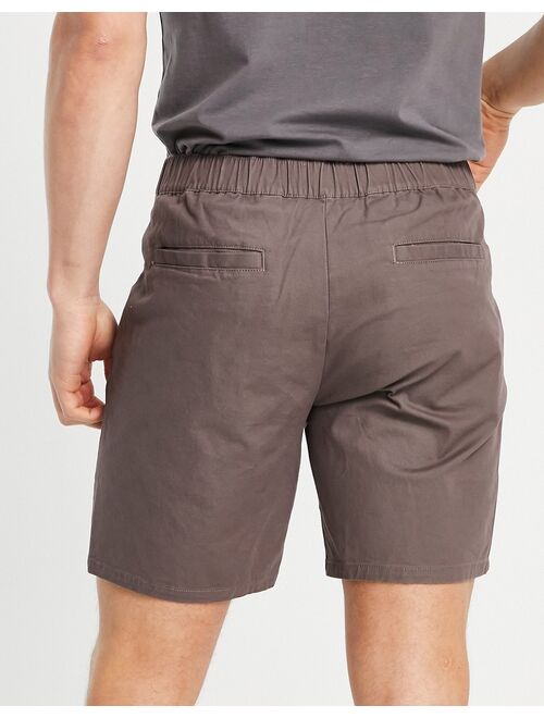 ASOS DESIGN 2 pack chino cigarette shorts in brown and beige save