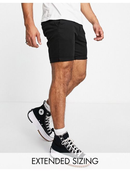 ASOS DESIGN skinny chino shorts in black