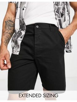 relaxed skater chino shorts in black