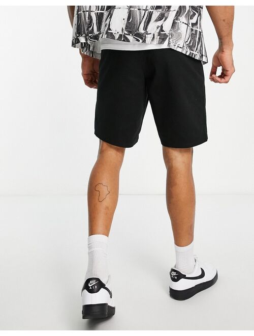 ASOS DESIGN relaxed skater chino shorts in black