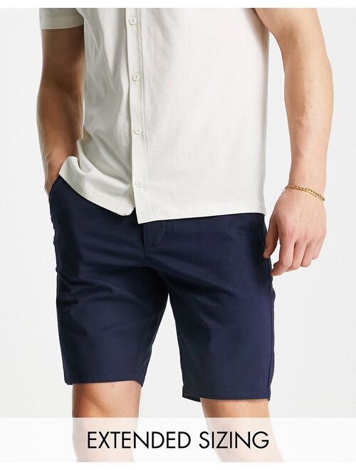 ASOS DESIGN skinny chino shorts in navy