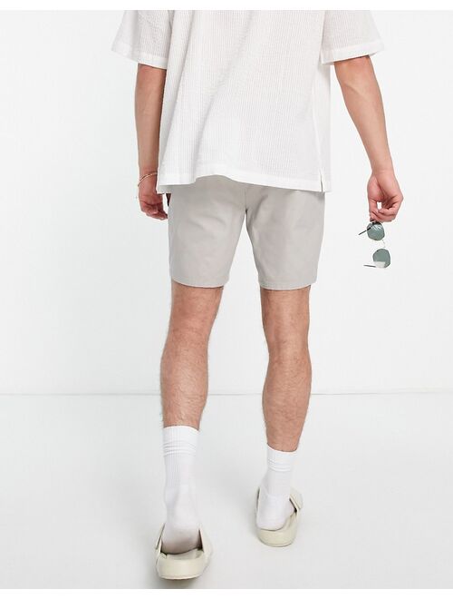 ASOS DESIGN skinny chino shorts in stone