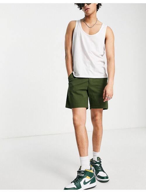 ASOS DESIGN slim chino shorts in green