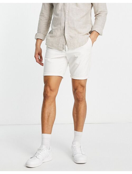 ASOS DESIGN slim chino shorts in off white