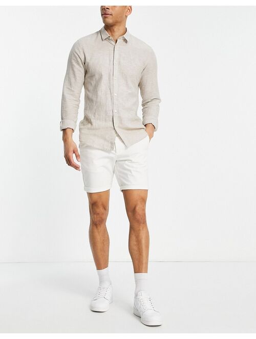 ASOS DESIGN slim chino shorts in off white