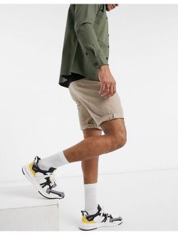 skinny chino shorts in stone