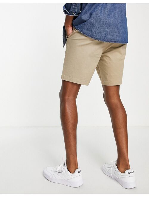 Topman slim chino short in stone