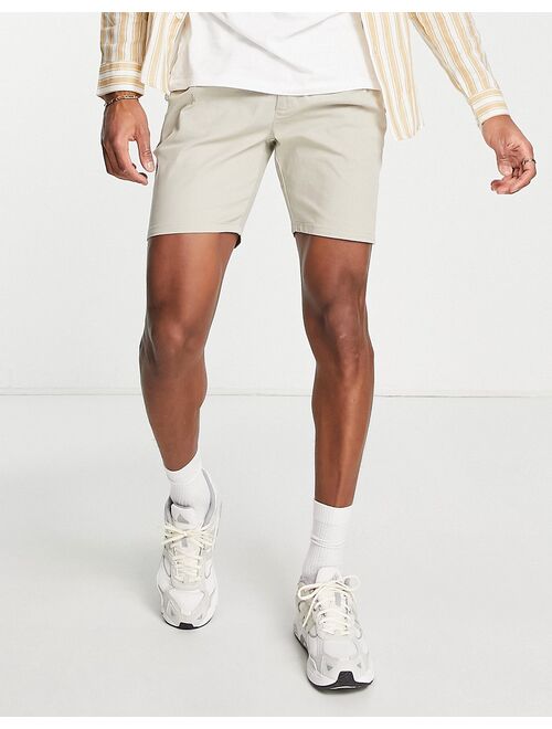 ASOS DESIGN 2 pack cigarette chino shorts in light gray and charcoal save