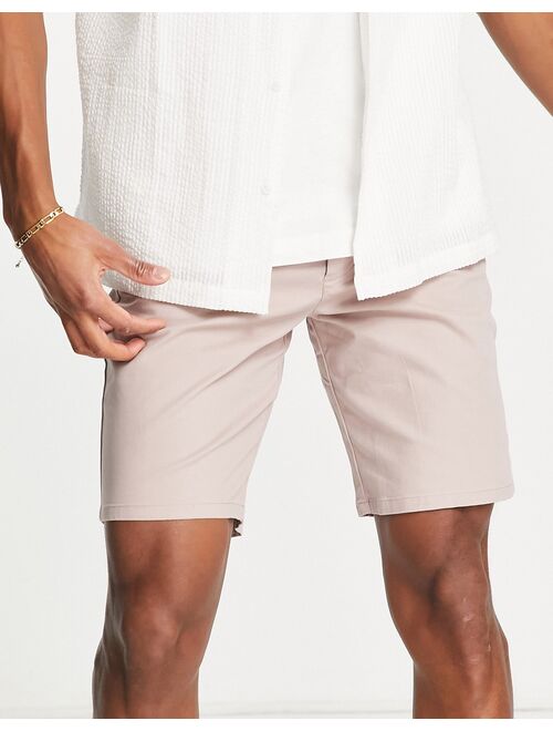 ASOS DESIGN relaxed skater chino shorts in pink