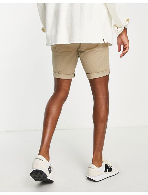 Topman skinny chino short in stone