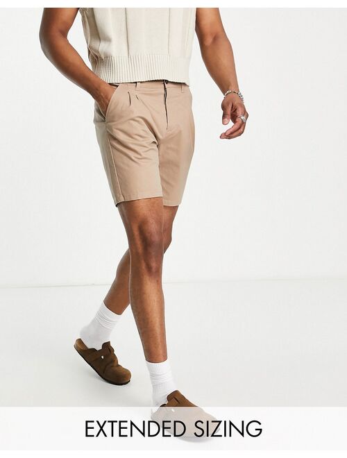 ASOS DESIGN chino cigarette shorts in beige