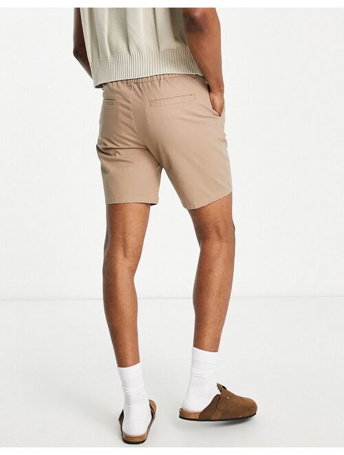 ASOS DESIGN chino cigarette shorts in beige