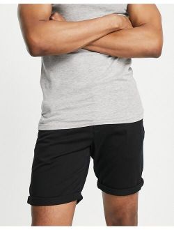 Intelligence slim fit chino shorts in black