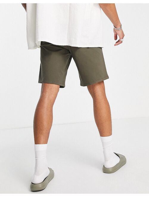 ASOS DESIGN relaxed skater chino shorts in khaki