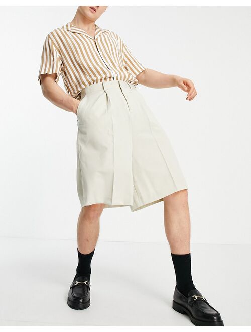 ASOS DESIGN smart Bermuda shorts in cream