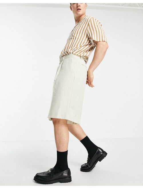 ASOS DESIGN smart Bermuda shorts in cream