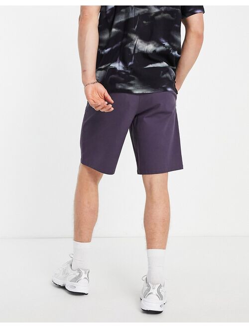 ASOS DESIGN relaxed skater chino shorts in washed navy