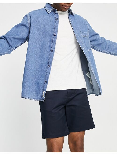 Selected Homme loose fit chino shorts in navy