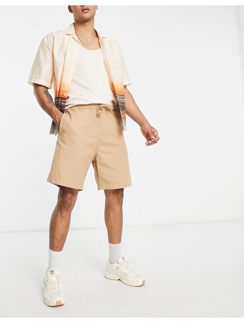 Bershka chino shorts in ecru