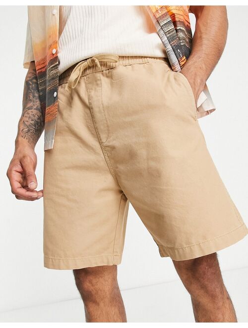 Bershka chino shorts in ecru