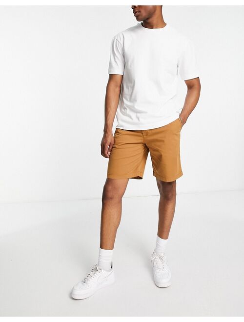 Pull&Bear relaxed elasticized chino shorts in brown