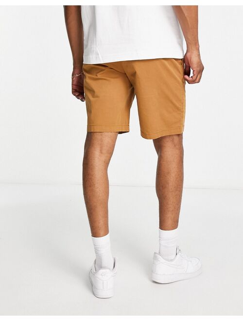 Pull&Bear relaxed elasticized chino shorts in brown