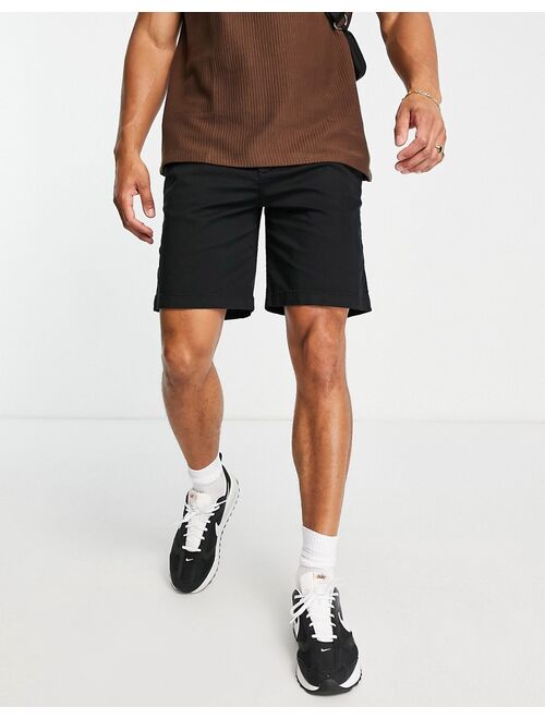 Pull&Bear relaxed elastic chino shorts in black