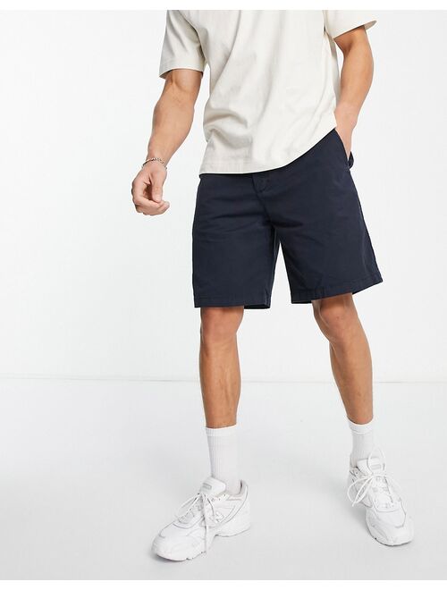 Pull&Bear relaxed elasticized chino shorts in navy