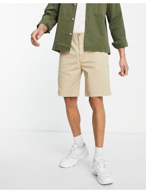 Pull&Bear relaxed elasticized chino shorts in beige